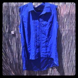 City Chic Plus Size High Low Button Down Tank